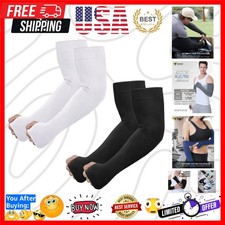 UV Sun Protection Arm Sleeves with Thumb Hole for Men Women Youth, Cooling Sl...