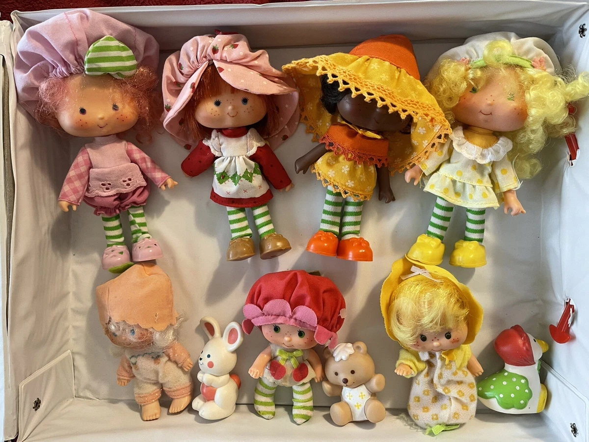 Vtg Lot 7 Strawberry Shortcake Dolls 3 Pets Clothes Shoes The