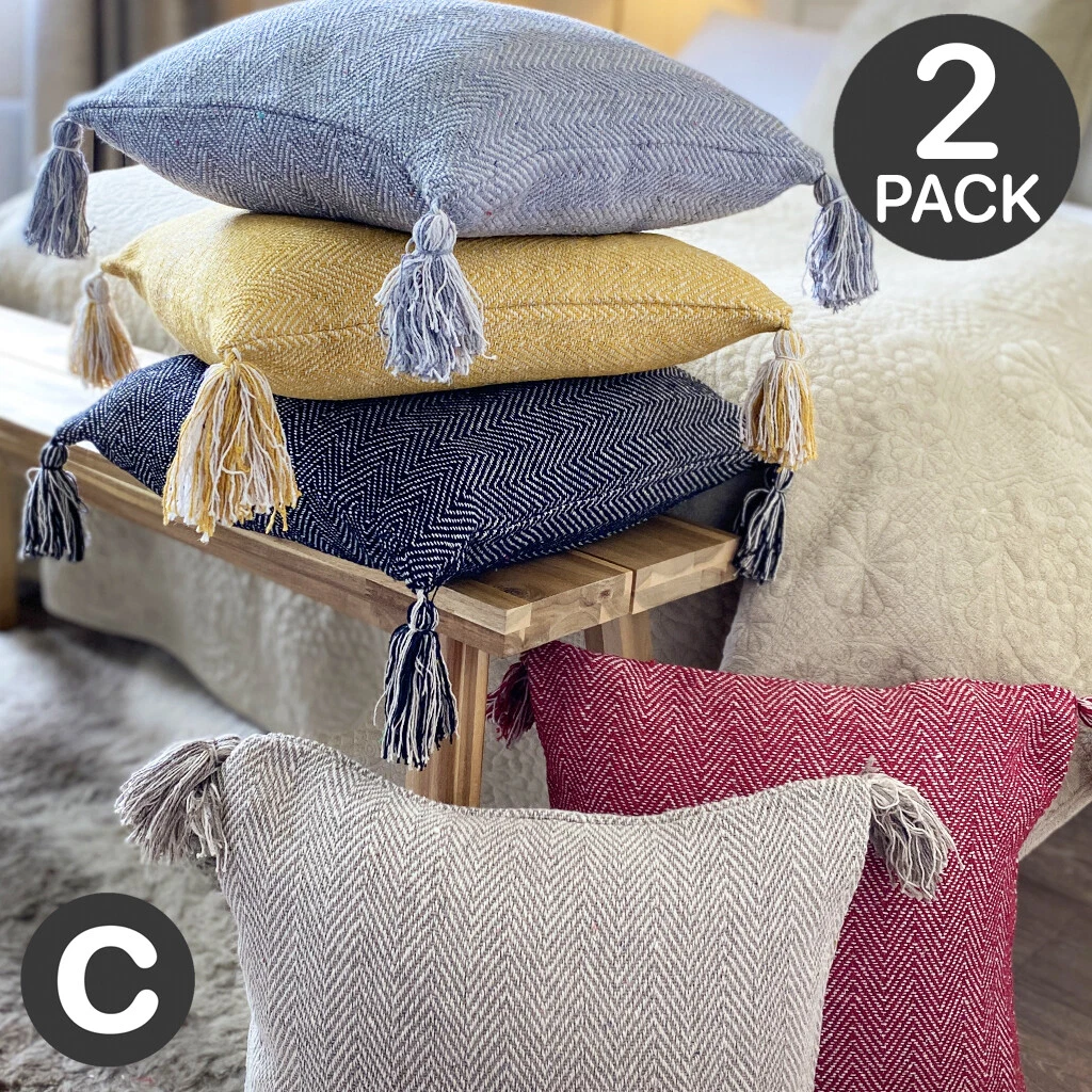 Herringbone top cushion covers
