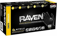 Raven 66519 Safety Powder-Free Nitrile Disposable Glove, X-Large, 7 Mil Thic...