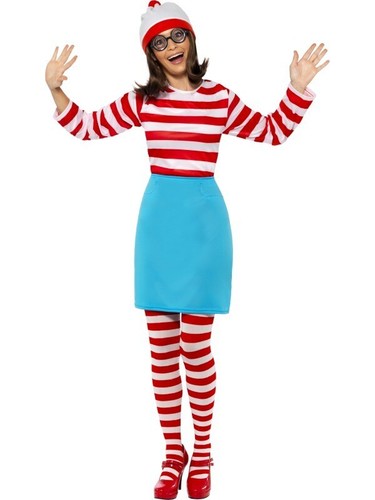 Ladies Where's Wally Wenda Fancy Dress Costume Wheres Wenda Outfit by Smiffys - Picture 2 of 6