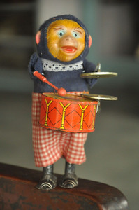 Jouet Mécanique Ancien – Singe Aux Cymbales Max Carl 1957, Tôle Et Peluche