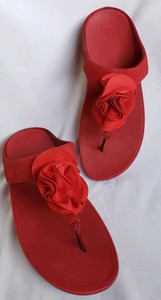 FitFlop Florrie Flower Toe Thong Sandal Flip Flop Women Size 8 Classic Red Rose | eBay