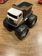 Kid Galaxy Toy Dump Truck Push n Go White Gray Monster Truck Soft Rubber 2019
