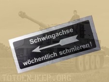 PLAQUETTE LABEL PLAQUE GERMAN WH  BMW R75 SIDE CAR MOTO 3 WW2 ... JEEP WILLYS