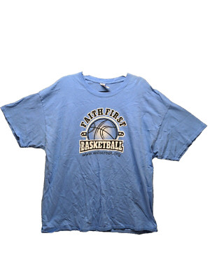 House Painter T-Shirt Short Sleeve Crew Neck Solid Blue Printed Casual Size 2XL