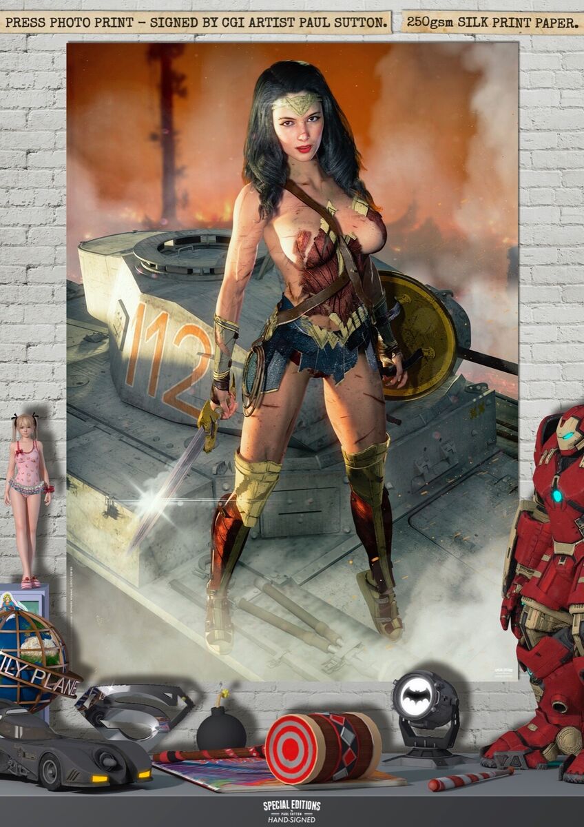 Caricature of Gal Gadot as Wonder Woman - C-Section Comics