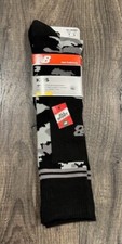  NWT NEW BALANCE PERFORMANCE Kid All Sport Socks 1 Pair Black Camo SIZE L 3.5-7