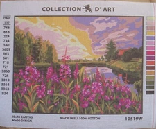 NEW Collection d'Art needlepoint canvas Summer scenery,  12 x 16 inches 10.519