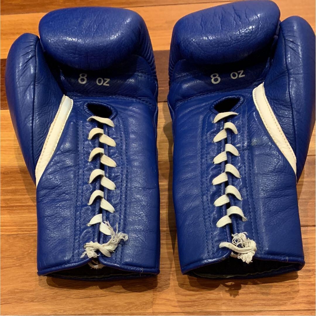 ビックボスハンド Winning Genuine] Boxing Gloves 8 oz. MS-200B Blue Signed