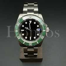Orologio Personalizzato Stile SUB SKX NH35 Movimento Quadrante Nero GN/Lunetta Bianca Oyster