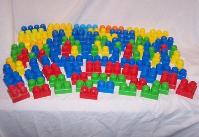 Big Bag 97 Piece Set Mega Builders Bloks Toy Blocks Kids