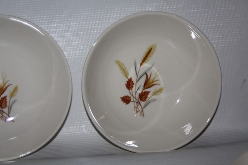 Lot of 12 Vintage Midcentury Taylor & Smith Autumn Harvest Wheat 5" Berry Bowls - Picture 5 of 7