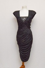 Vintage Joy Steven womens dress black wiggle S 80s