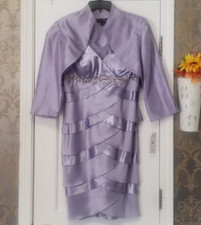 JESSICA HOWARD WOMEN'S 2 PIECE DRESS JACKET SET LILAC COLOR LAYERED SZ 10 NWT