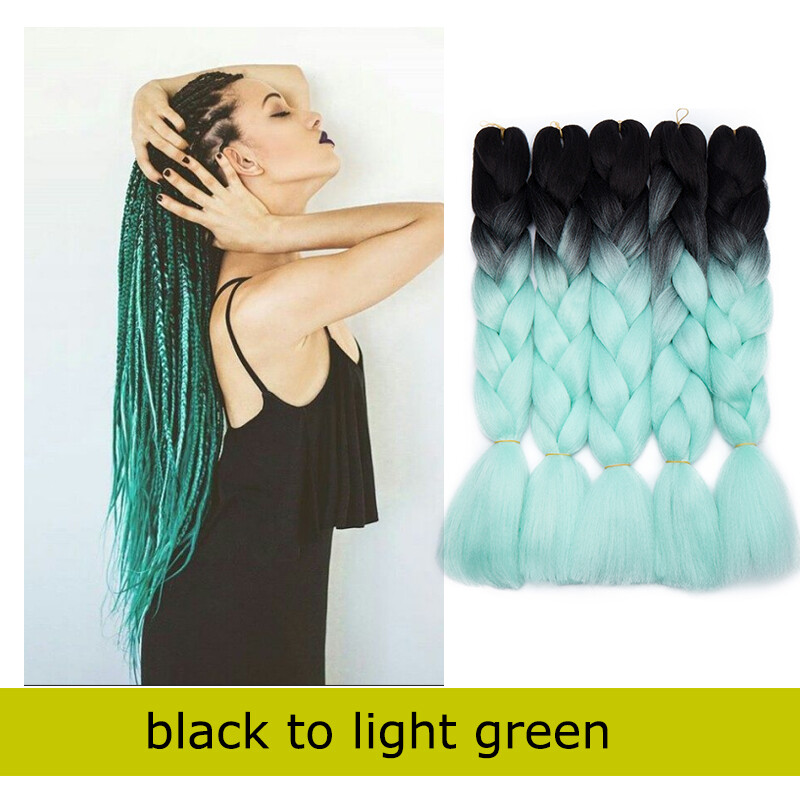 Multi Colored Afro Crochet Braids Hair Extensions Straight Jumbo Braiding Ombre - Picture 25 of 67