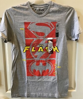 DC Comics THE FLASH Super Icons Men's S, M, L, XL, 2X, 3XL Heathr Gray Shirt S/S