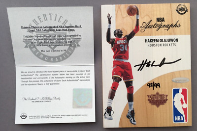 Upper Deck UD Supreme Hard Court Hakeem Olajuwon Logoman Autograph 92/99 ALM-HO