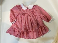 Vintage Bryan Red and White Striped Long Sleeve Dress Toddler Girls 3T