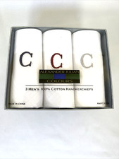 Alexander Julian Colors Handkerchiefs 3 Men's 100 Cotton Initial C