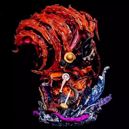 ONE PIECE Monkey D. Luffy Retribution Fire Fist Ghost Anime Figure Statue Gift - 第 2/5 張圖片