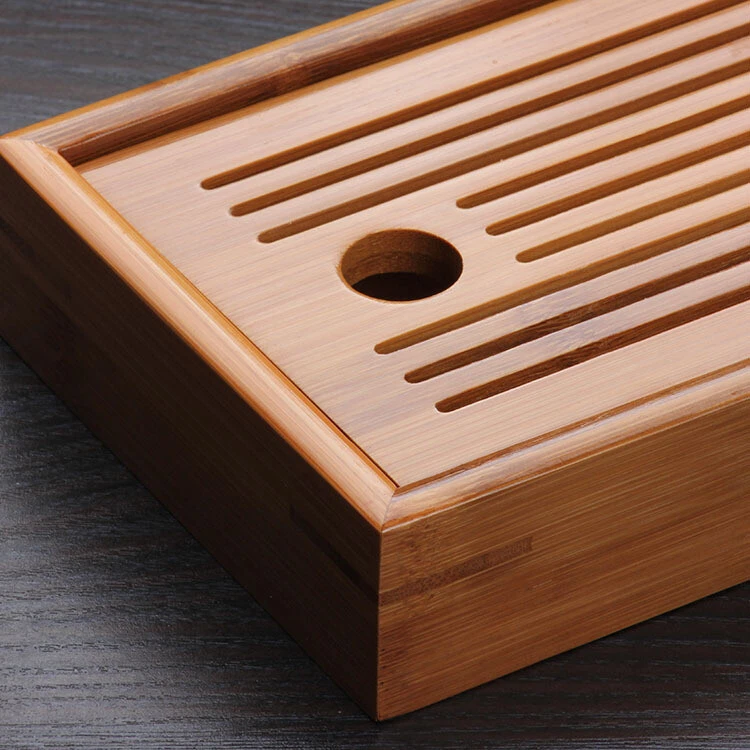Chinese Bamboo Tea Tray Solid Bamboo Tea Board Kung Fu Tea Tools for Cup Tray - Image 3 of 4