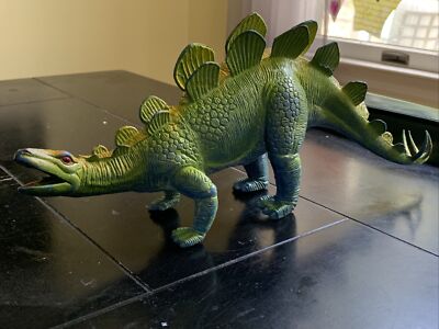 Vintage 1986 Large 7x15” Dor Mei STEGOSAURUS PVC U.K.R.D Dinosaur