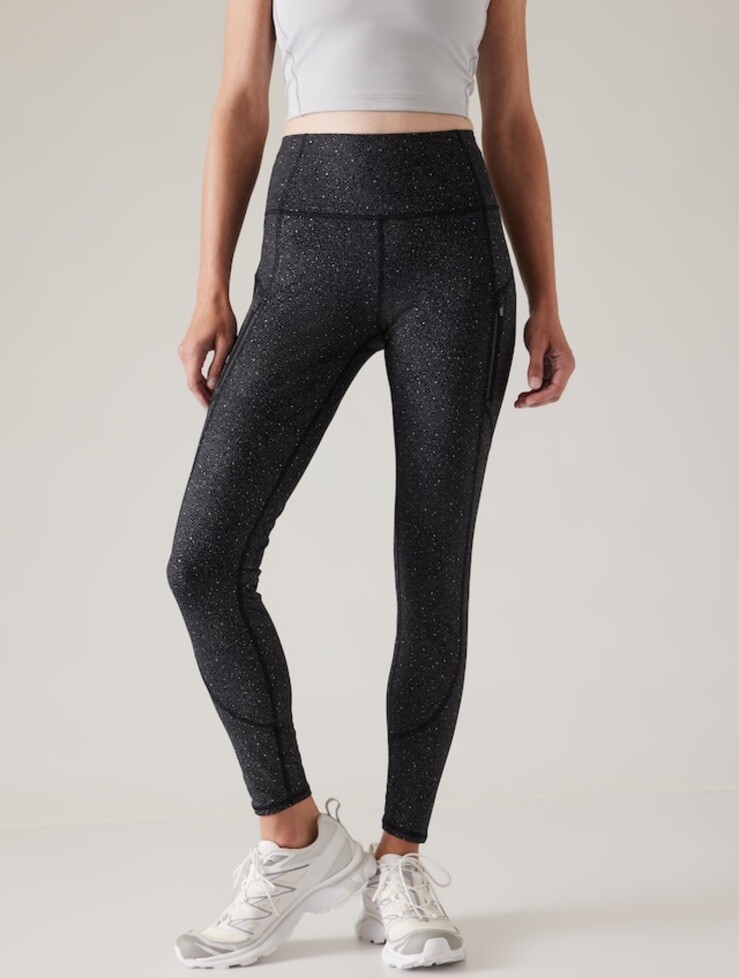 NWT Athleta Rainier Tight Plush Supersonic XXS Black Cosmos