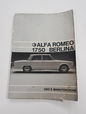 LIBRETTO USO E MANUTENZIONE ALFA ROMEO 1750 ED. 68 - LEGGI BENE