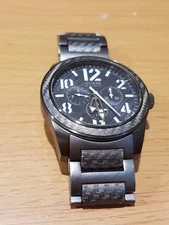 Guess Carbon Fiber Kevlar Gray Racing Sport Watch Analog Day Date Big Face 47mm