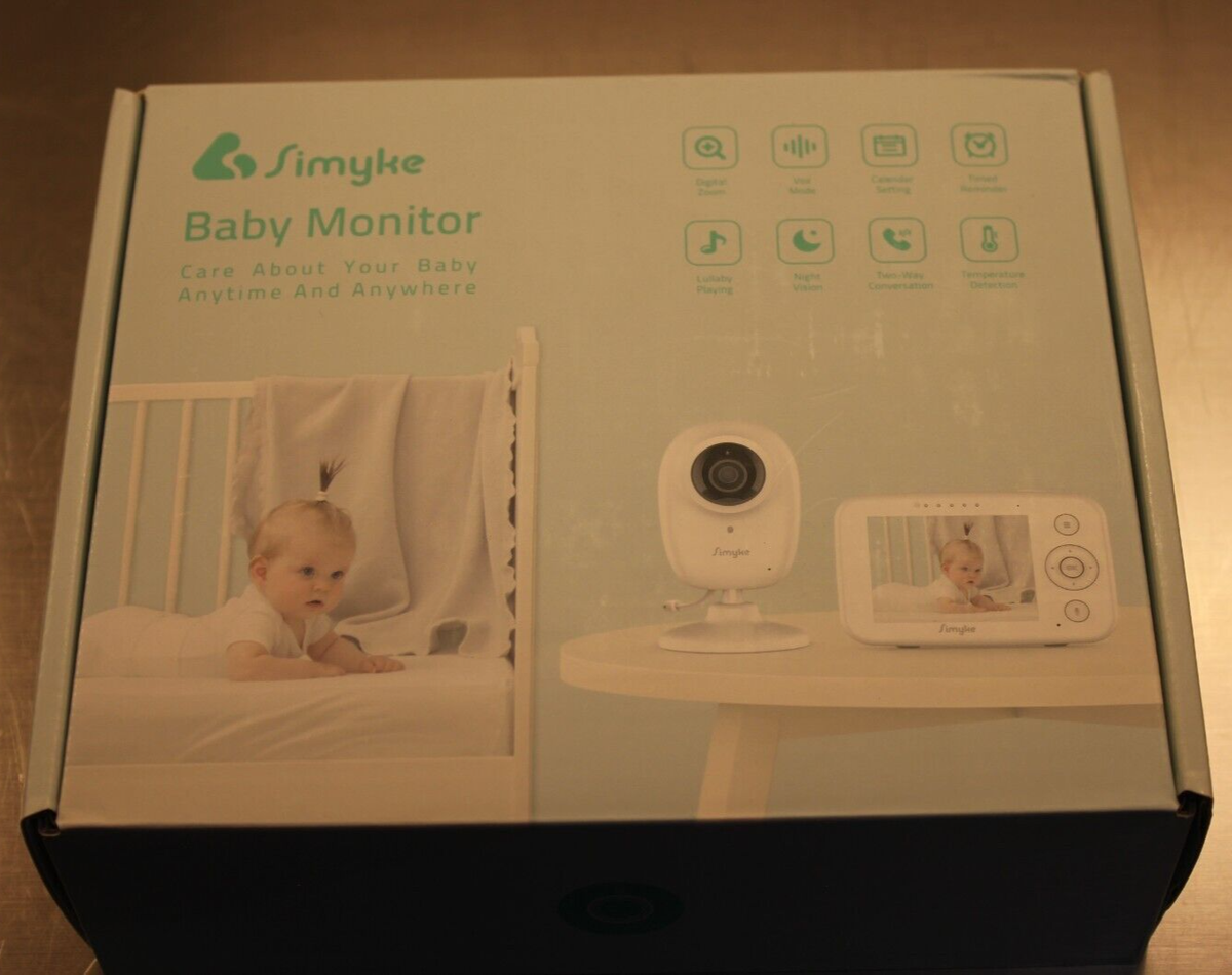 Simyke BM2se Video WiFi Baby Monitor with App and Screen White