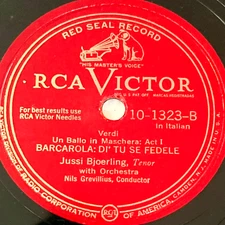 Jussi Bjoerling - Come un bel di di maggio / Barcarola di tu se fedele - Record