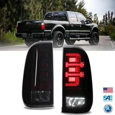 Full LED Tail Lights For 2008-2016 Ford F250 F350 F450 Super Duty Smoke Lamps