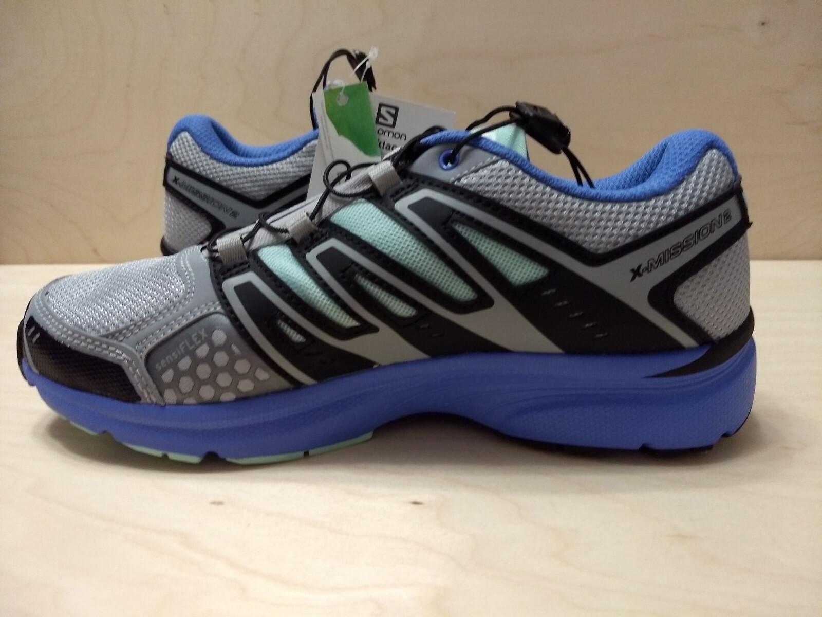 Nuove scarpe da ginnastica Salomon donna X Mission 2 UK 6 (39) grigio blu compleanno Natale