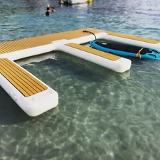 China Stock 14x10x0.67ft Inflatable Floating Dock Mat Double Jet Ski Dock