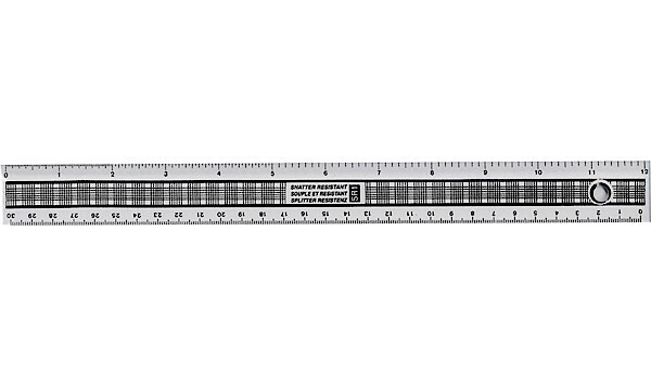 VALUE RULER SHATTER RESISTANT 30CM CLEAR (PK24)