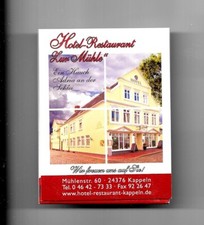 Zeszyty zapałek z hotelowej restauracji "Zur Mühle" w kappeln, nieużywane