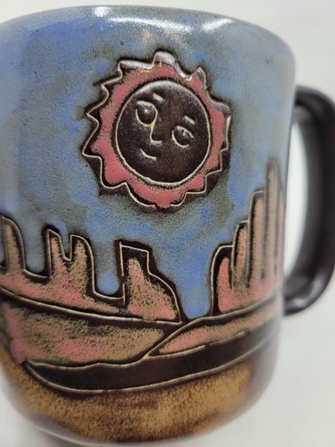 Taza de café de cerámica Mara Desert Red Rocks gres 16 oz México gris azul marrón - Imagen 8 de 12