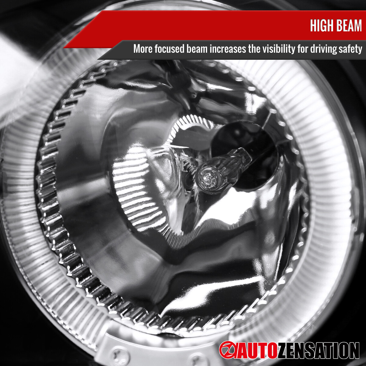 Fit 1998-2002 Chevy Camaro Black LED Halo Projector Headlights Lamps Set 98-02