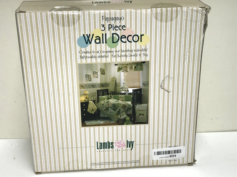 Papagayo por Lambs & Ivy Nuevo 3 PIEZAS PARED ARTE ANIMAL GUARDERÍA BEBÉ DECORACIÓN  Foto 3 de 4