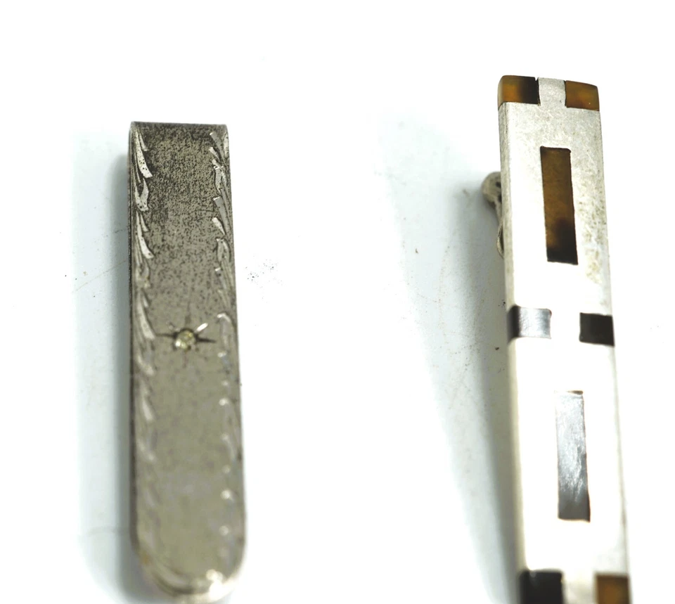 Lote de joyas de plata de ley para hombre - 2 pares de gemelos y 4 clips de corbata Foto 4 de 4