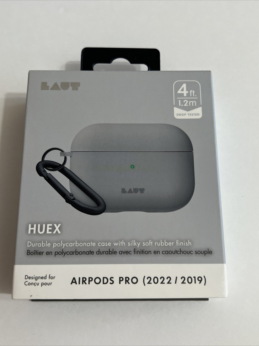 LAUT HUEX Durable Polycarbonate Case for Apple AirPods Pro (2022/2019)  Grey