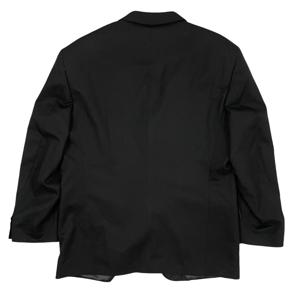 复古男式燕尾服套装 44R 码西装外套 38x32 裤子 1990 年代黑色斜纹羊毛 — 第 4/4 张图片