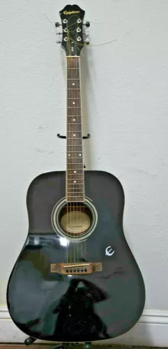 Epiphone DR-100 EB Acoustic Guitar Ebony Black 6-String Right-Handed
