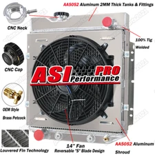 Fits 1961-1965 FORD Econoline/Mercury Comet AT 3ROW Aluminum Radiator Shroud Fan