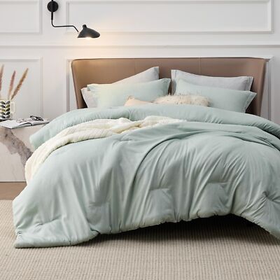 Bedsure Twin/Twin XL Comforter Set Dorm Bedding - Sage Green Twin Bedding Set...