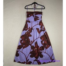 New White House Black Market Sleeveless Halter Poplin Midi Dress, size 4