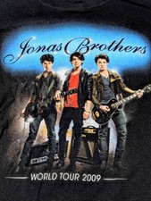 Vintage 2009 Jonas Brothers T Shirt World Tour Band Concert RARE Size Small
