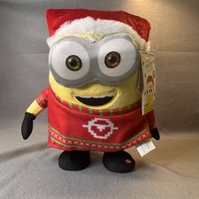 Minion Bob Animated Plush 10  Sings We Wish You A Merry Christmas Tested Working
