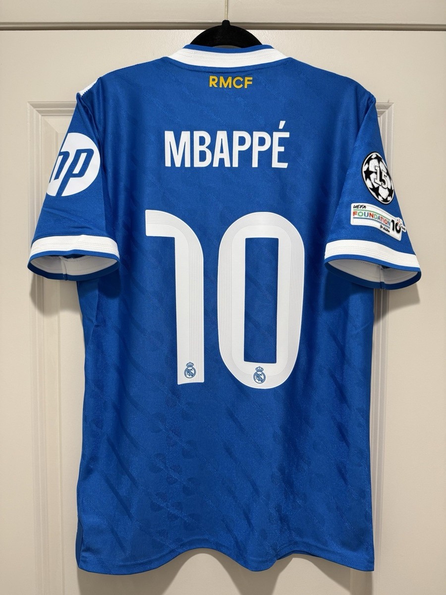 Mbappe #10 Mens MEDIUM Adidas Real Madrid Third Authentic